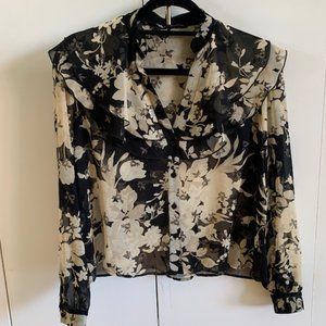 ZARA RUFFLED PRINT TOP